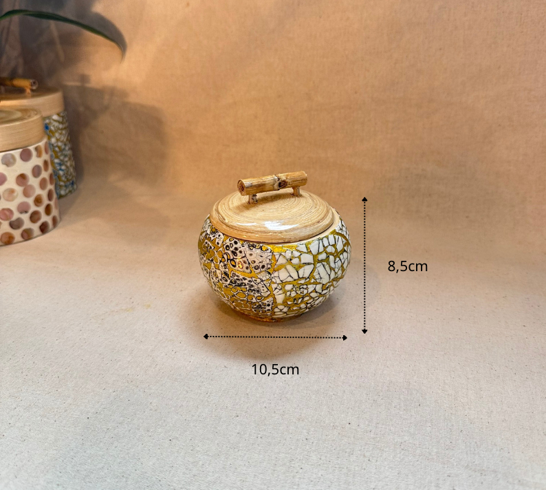 Hũ Tre Khảm Trai Đựng Trà, Gia Vị, Thảo Dược Độc Đáo