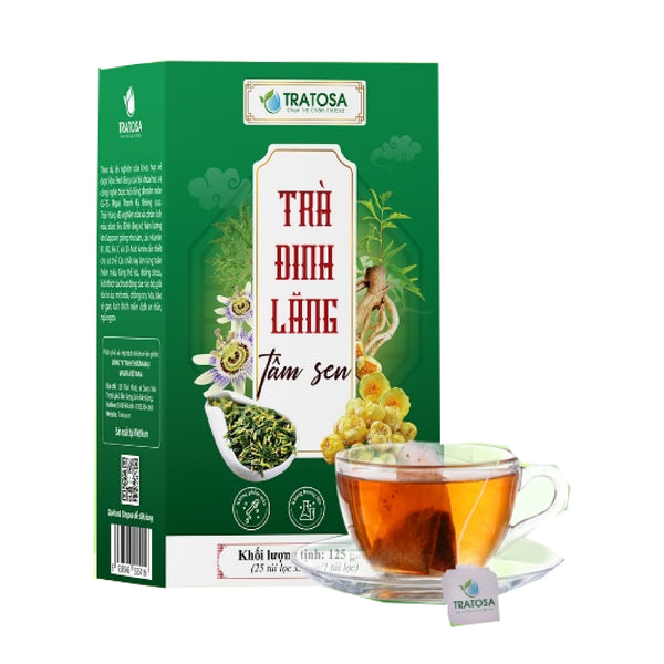 Trà Đinh Lăng Tâm Sen Lạc Tiên Chè Vằng Hoa Vàng Giúp Ngủ Ngon, Giảm Tiền Đình, Tuần Hoàn Não 125g