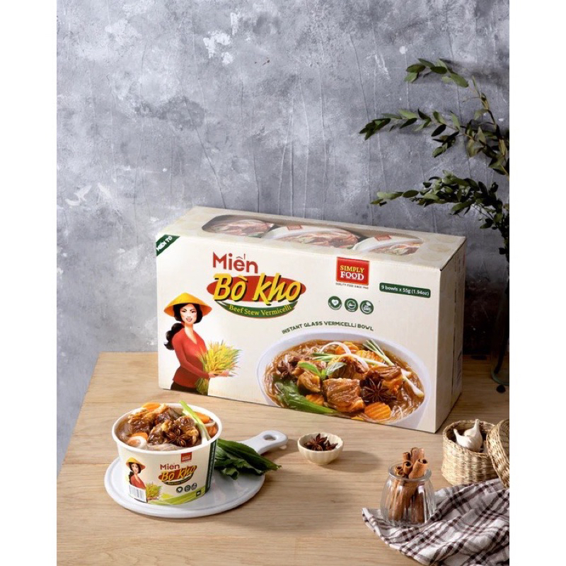 Miến Bò Kho Simply Food - 9 Tô/ Thùng