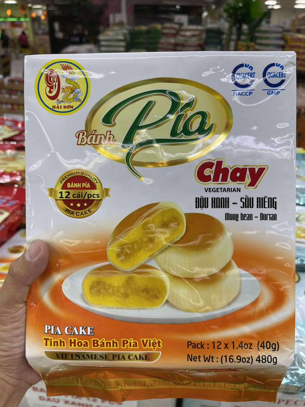 Bánh pía chay đậu xanh sầu riêng