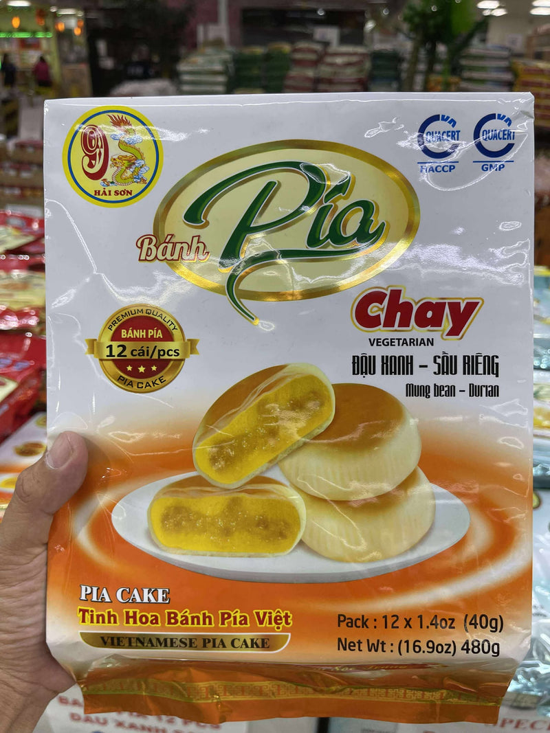 Bánh pía chay đậu xanh sầu riêng