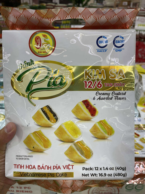 Bánh Pía Kim Sa Tan Chảy Túi 6 Vị HẢI SƠN (Túi 12 Bánh)