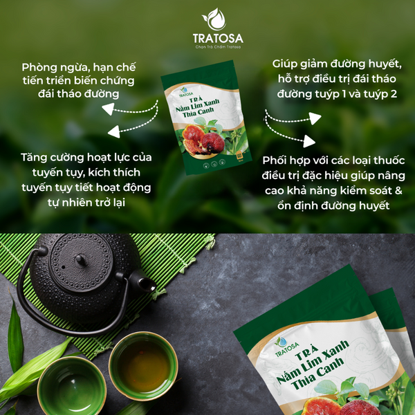 Trà Nấm Lim Xanh Thìa Canh Hạ Đường Huyết, Ngăn Biến Chứng Tiểu Đường