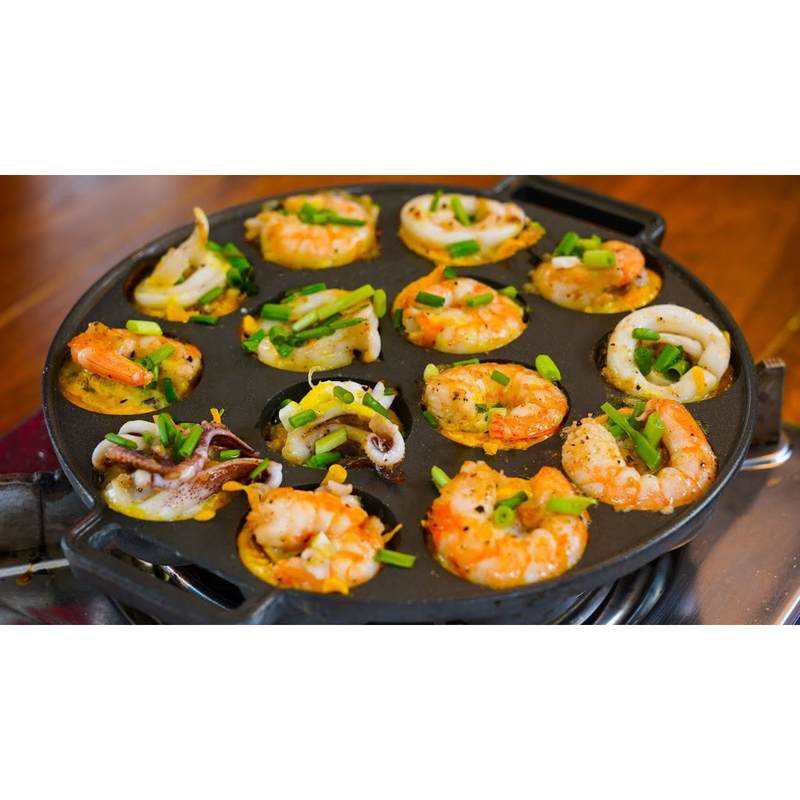 Khuôn Bánh Khọt 12 Lỗ Chống Dính Có Nắp Đậy