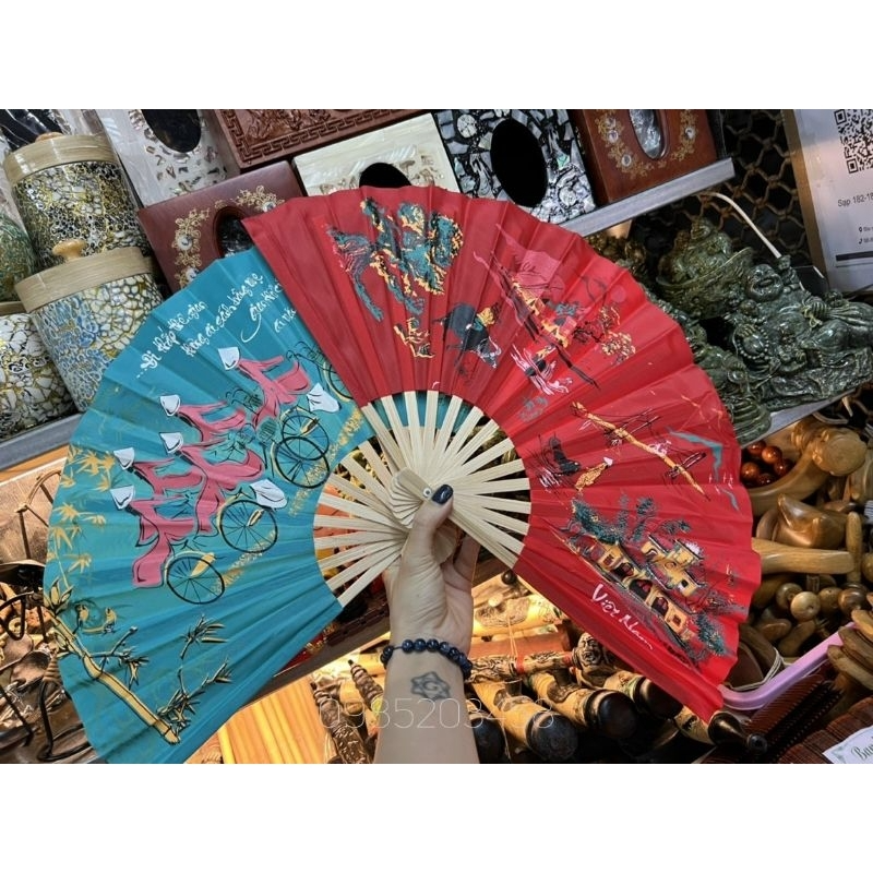 Quạt Vải Vẽ Tay Phong Cảnh, Áo Dài Việt Nam