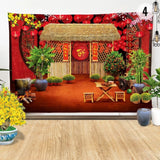 Tranh Vải Tết - Phông Nền Trang Trí Tết