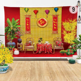 Tranh Vải Tết - Phông Nền Trang Trí Tết