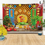 Tranh Vải Tết - Phông Nền Trang Trí Tết