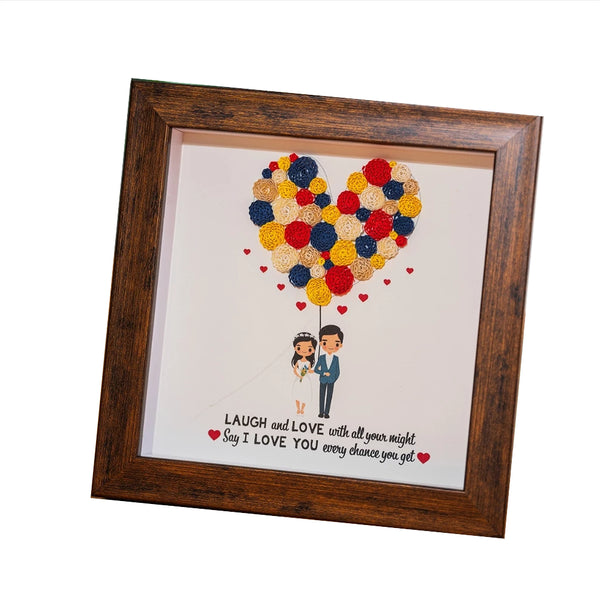 Tranh Giấy Xoắn Handmade Tình yêu để bàn treo tường
