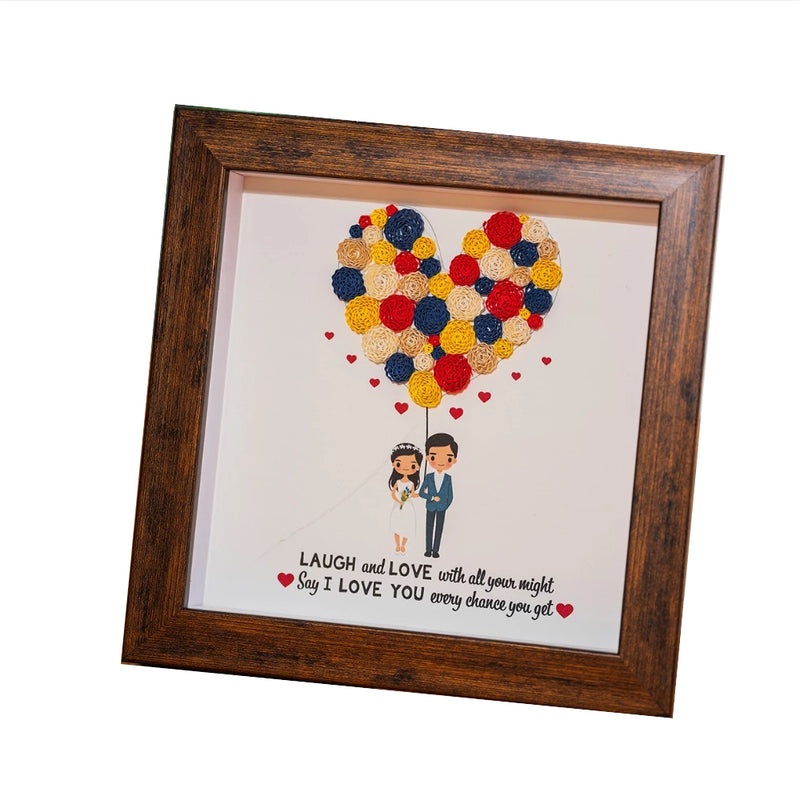 Tranh Giấy Xoắn Handmade Tình yêu để bàn treo tường