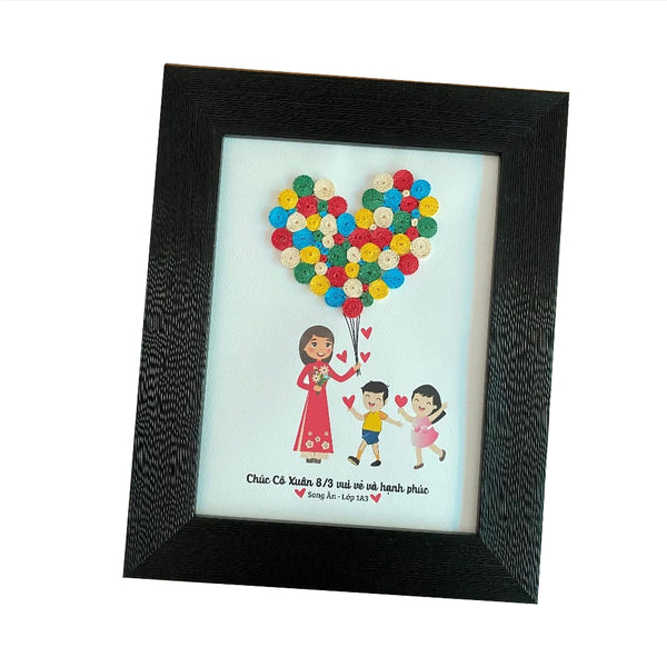 Tranh Giấy Xoắn Handmade Quà Tặng Thầy Cô để bàn treo tường