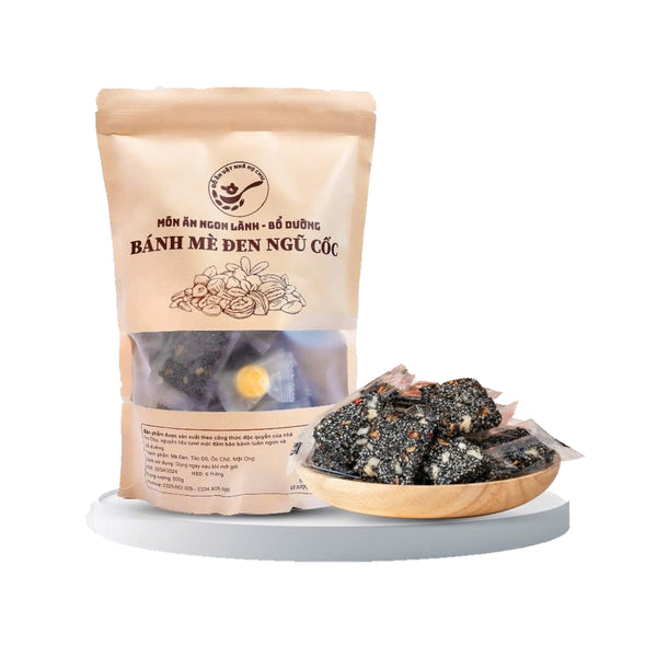 Bánh Mè Đen Dinh Dưỡng Siêu Hạt - Mè Đen, Táo Đỏ, Óc Chó, Kỷ Tử 500g