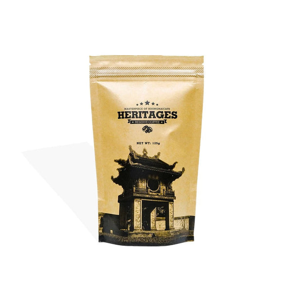 Cà phê chồn cao cấp Heritages Coffee Kraft Bag Hương Mai Cafe 100% hạt Robusta nguyên chất 125gr