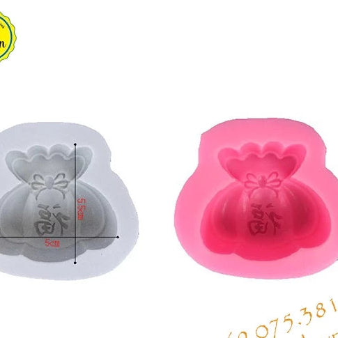 Khuôn silicon túi tiền thắt nơ bao lì xì may mắn và thỏi vàng
