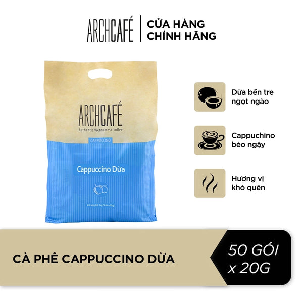 Túi Cà phê Cappuccino Dừa Archcafé (túi 50 gói x 20g)