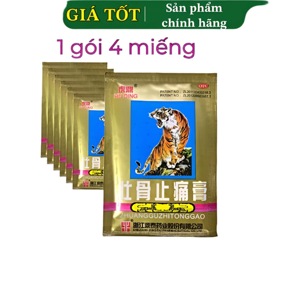 Bộ 10 Gói Cao Dán Cọp Thái Lan Chính Hãng, Dán Nhức Mỏi ( 1 gói 4 miếng)