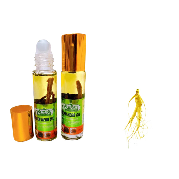 Combo 2 hũ Dầu Lăn Sâm Green Herb Oil 8ml Thái Lan Chính Hãng Nội Địa