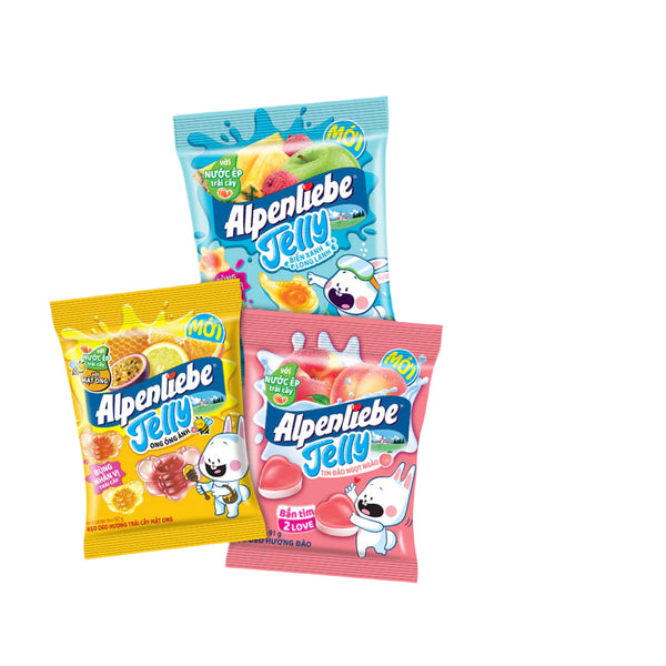 COMBO Kẹo dẻo có nhân Alpenliebe hương trái cây 92g.