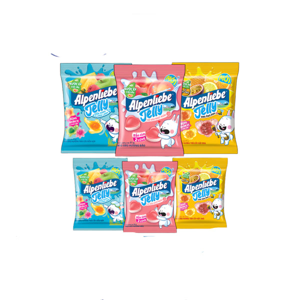 COMBO Kẹo dẻo có nhân Alpenliebe hương trái cây 92g.