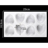 Khuôn Silicon 8 Trái Tim Mọng 7 cm