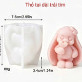 Khuôn Silicon Thỏ Tai Dài / Thỏ Tai Dài Trái Tim