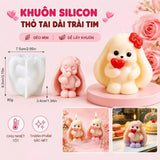 Khuôn Silicon Thỏ Tai Dài / Thỏ Tai Dài Trái Tim