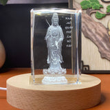 Tượng Phật Pha Lê 3D Kèm Đế Đèn Led Cao Cấp