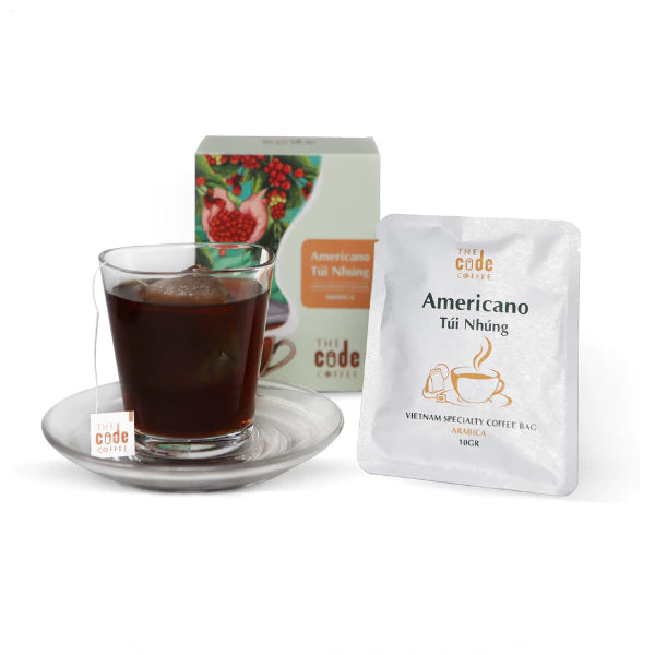 Cà Phê Americano Túi Nhúng Tiện Lợi - Arabica Túi Lọc Phin Giấy 1 Hộp 10 Gói (100gr) - Drip Bag Coffee