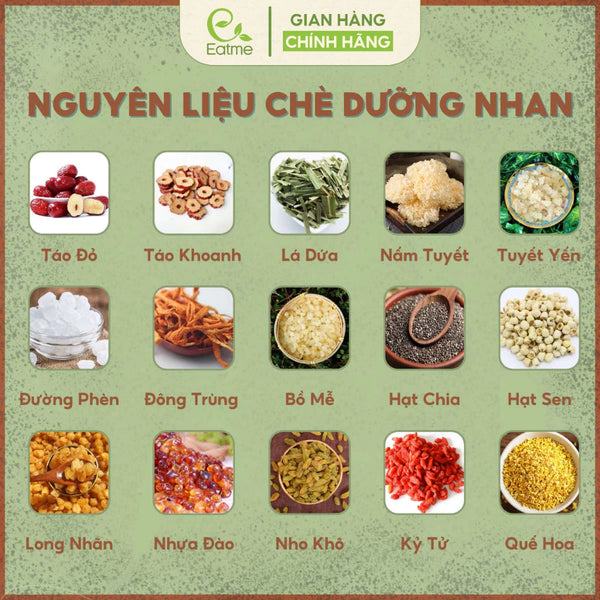 Set nguyên liệu nấu chè dưỡng nhan 25 30 chén
