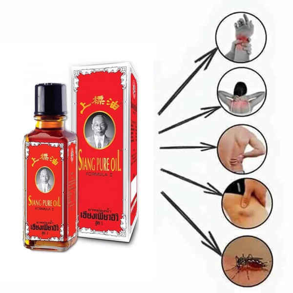 (Lốc 6 Chai) Dầu Ông Già Thái Lan 25cc Siang Pure Oil, Xoa Bóp Nhức Mỏi, Đau Bụng, Đau Đầu, Say Tàu xe