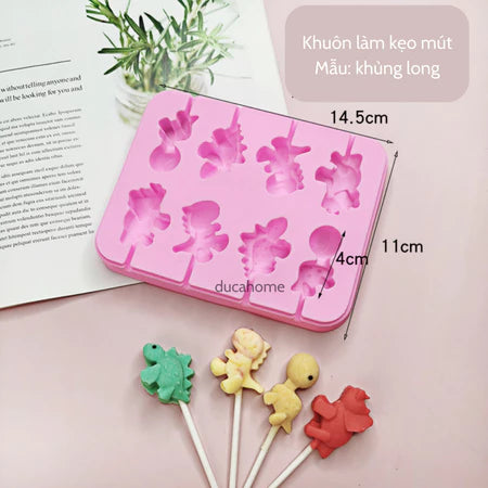 Khuôn làm kẹo mút khuôn kẹo mút silicon cho bé nhiều hình xinh xắn dễ thương