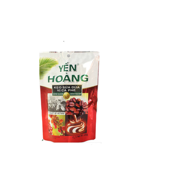 Kẹo dừa giòn vị café - Thương hiệu Yến Hoàng - Đặc sản Bến Tre - Túi 200g