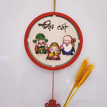 Bảng Gỗ Viền Nhung Decor Trang Trí Tết Nguyên Đán