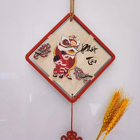 Bảng Gỗ Viền Nhung Decor Trang Trí Tết Nguyên Đán