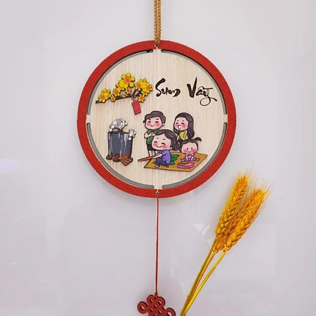 Bảng Gỗ Viền Nhung Decor Trang Trí Tết Nguyên Đán