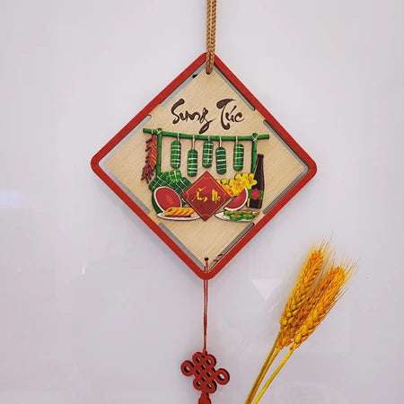 Bảng Gỗ Viền Nhung Decor Trang Trí Tết Nguyên Đán