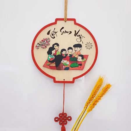 Bảng Gỗ Viền Nhung Decor Trang Trí Tết Nguyên Đán