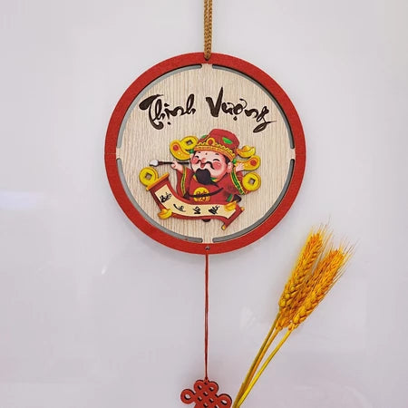 Bảng Gỗ Viền Nhung Decor Trang Trí Tết Nguyên Đán