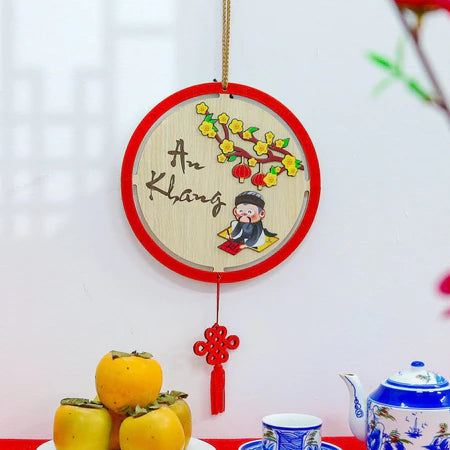 Bảng Gỗ Viền Nhung Decor Trang Trí Tết Nguyên Đán