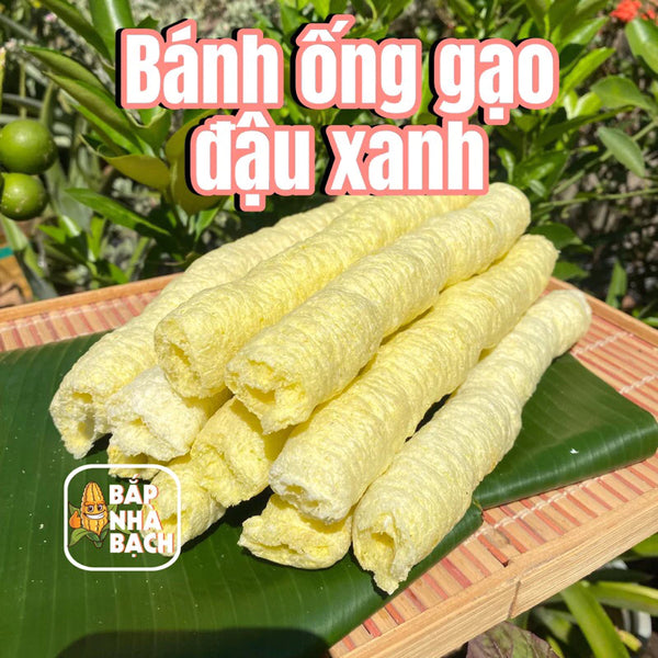 BÁNH ỐNG GẠO ĐẬU XANH-Bánh ống gạo thủ công, truyền thống, ăn vặt