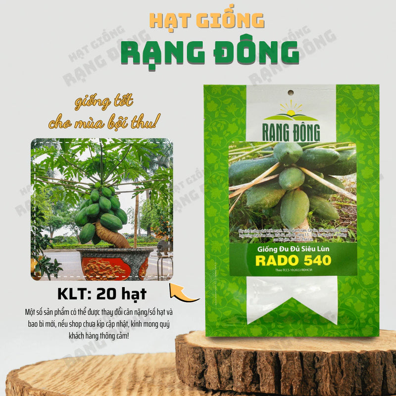 Hạt giống Đu Đủ Siêu Lùn Rado 540 (20 hạt)