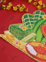 Set 2 Hình Dán Bánh Chưng Tết Ép Nhũ Decor Kim Vinh Trang Trí Tết