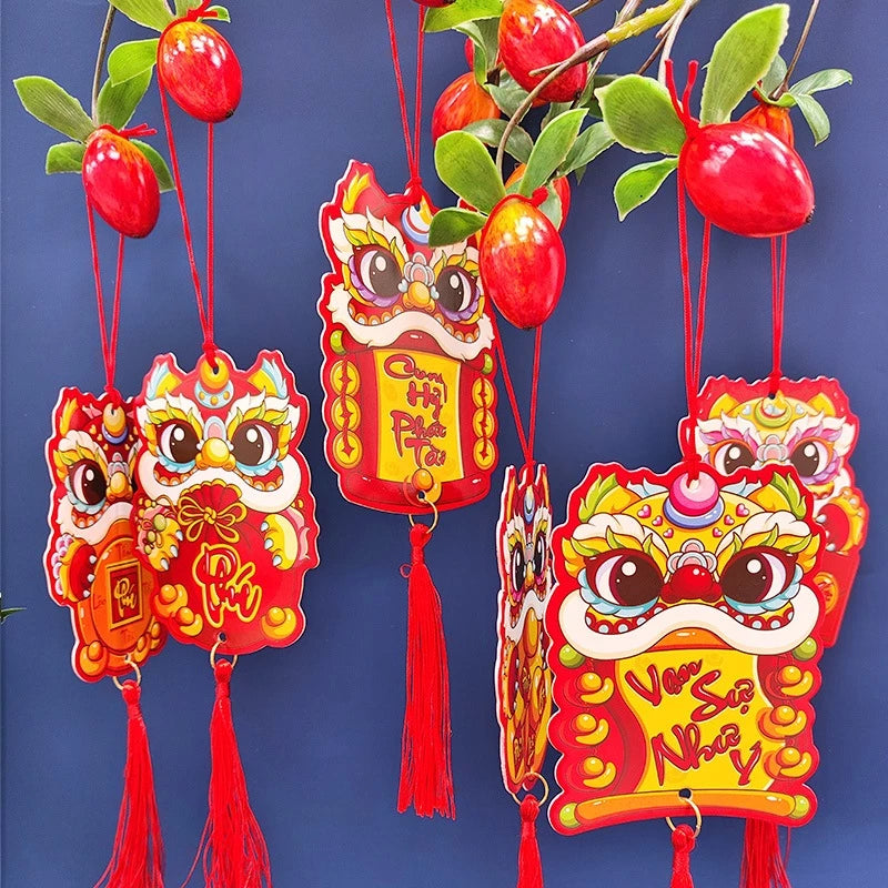 Set 6 Tag Treo Cây Trang Trí Tết - Treo Bình Hoa Đào Đông, Đào Mai Quất