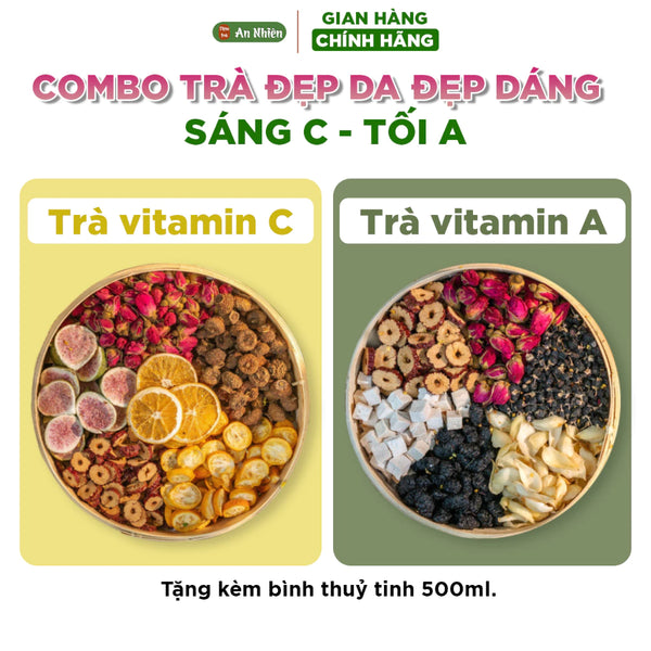 Trà sáng C tối A đẹp da An Nhiên, bổ sung vitamin dưỡng da, trắng hồng rạng rỡ
