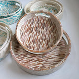 Khay Khảm Trai Tự Nhiên Sơn Mài Cao Cấp 20cm/25cm