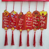 Set 6 Tag Treo Cây Trang Trí Tết - Treo Bình Hoa Đào Đông, Đào Mai Quất