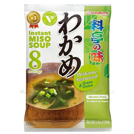 Canh Rong Biển Chay Đậu Hũ Chiên Marukome Soup Miso Nhật Bản Ăn Liền Tiện Lợi 152G (Bịch 8 Gói 19G)
