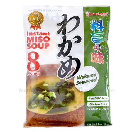 Canh Rong Biển Chay Đậu Hũ Chiên Marukome Soup Miso Nhật Bản Ăn Liền Tiện Lợi 152G (Bịch 8 Gói 19G)