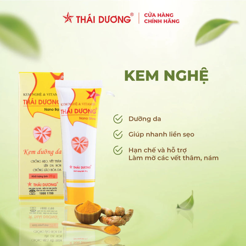 Kem nghệ Thái Dương giúp hỗ trợ mờ thâm sẹo, dưỡng da nhanh lành