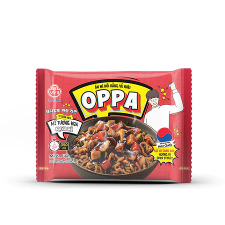 Combo 3 gói Oppa mì tương đen vị sườn heo ăn liền Ottogi 65g